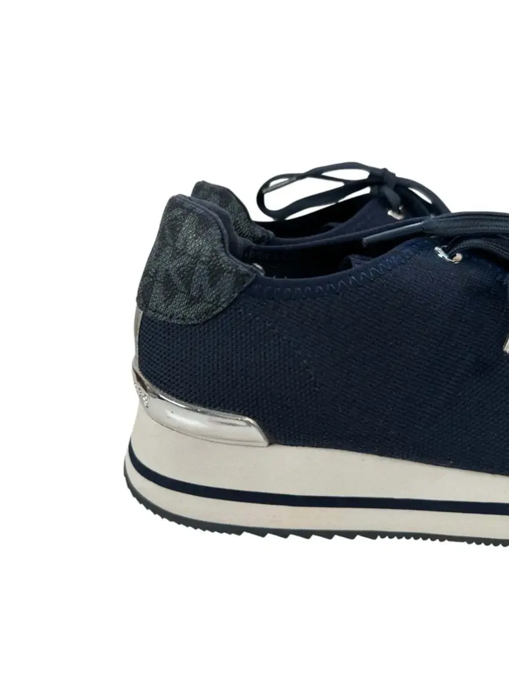 Michael Kors Monique Knit Trainer Navy Platform Sneakers Athleisure Womens 8